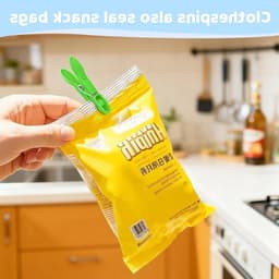Vierkleurige wasknijpers met ritssluiting, multifunctionele opbergmand en handdoekklemmen voor thuis en op reis — thumbnail 4