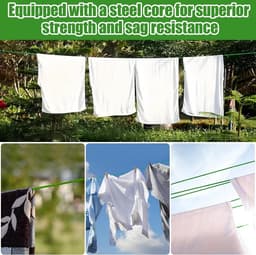 30 Meter Sterk Waslijn Touw met Stalen Kern voor Buiten en Tuin — thumbnail 4