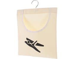 Wasknijper Opberger - Klemmenhouder Tas - Buiten Wassen - Met Ophanghaken - 35x26 cm - Beige