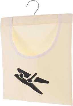 Wasknijper Opberger - Klemmenhouder Tas - Buiten Wassen - Met Ophanghaken - 35x26 cm - Beige — thumbnail 1