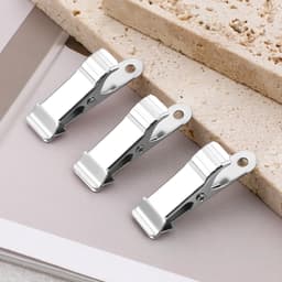 Set van 12 metalen clips - Klem - geschikt voor het bevestigen van gordijnen/kleding/snacks - metaal - zilver — thumbnail 4