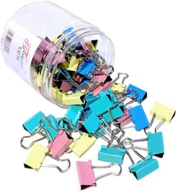60 Gekleurde Metalen Binderclips Mini Formaat voor Kantoor, School en Thuis — thumbnail 1