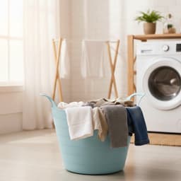 Excellent Houseware Flexibele wasmand - 3x - blauw - 30 liter - kunststof - 54 x 37 cm - met handvatten — thumbnail 2