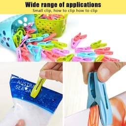 Wasknijpers met wasmand set van 72 | Windbestendige kunststof clips | Multikleurig met zachte grip — thumbnail 4