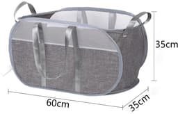 Large Foldable Laundry Baskets with Handle, Pop Up Portable Laundry Basket, Foldable Space-Saving Laundry Hamper, Removable, Dirty Clothes, Storage Basket, Grey — thumbnail 4