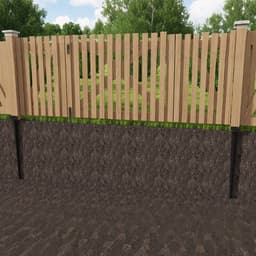 4x Grondhulsset Grondanker Paalhouder 83x60x700 mm – Verzinkt Staal – Zonder Beton – Voor Schutting, Pergola, Carport & Tuinhuis – Zwart — thumbnail 3
