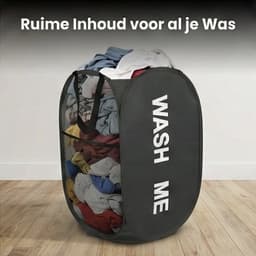 Wasmand opvouwbaar - 75L - Ademend polyester mesh - Met handvatten - Zwart — thumbnail 4