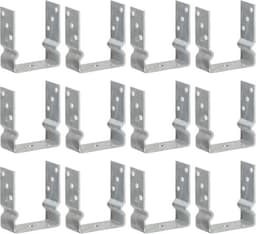 vidaXL Grondankers 12 st 12x6x15 cm gegalvaniseerd staal zilverkleurig — thumbnail 1