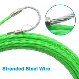 Allecto Premium - Retractable spiraal 15m polyester trekdraad met geleidingsveer - ideaal voor kabels leggen - Ø4.5mm - groen — thumbnail 2