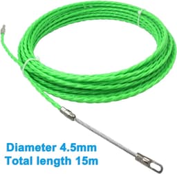 Allecto Premium - Retractable spiraal 15m polyester trekdraad met geleidingsveer - ideaal voor kabels leggen - Ø4.5mm - groen — thumbnail 3