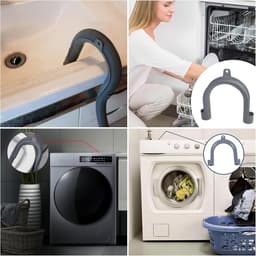 U-vormige Drain Hose Guide en Beugel voor Afvoerslang, Kunststof Afvoerslang Houder met U-vormige Ondersteuningboog — thumbnail 2