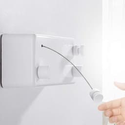 Onzichtbare waslijn - kledingdroogkunstwerk - intrekbare onzichtbare waslijn - intrekbare waslijn - ABS aluminium droger - verstelbaar - roestvrijstalen dubbele kabel - zware wandmontage voor hotels - goud — thumbnail 3