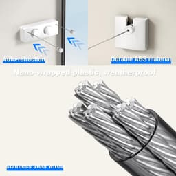 RFWR® Intrekbare waslijn voor niet-doorhangende kleding met dubbele lijn - Wit — thumbnail 4