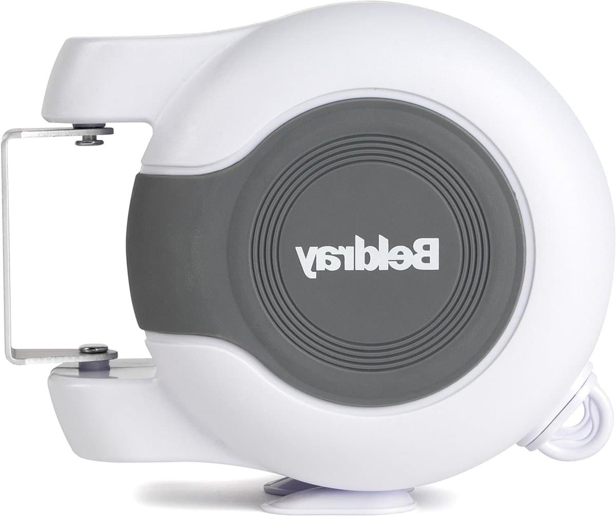 Uitklapbare waslijn voor binnen- en buiten gebruik - Dubbele waslijn met flexibele draaibare wandbevestiging, ideaal voor badkamer, camping, tuin en reizen (26 m) — afbeelding 1