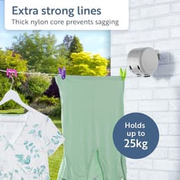 Outdoor clothesline - Extendable, 30 m (2 x 15 m) — thumbnail 5