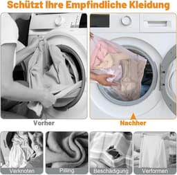 Waszakken voor Wasmachine 50 x 60 cm - Set van 2 - Ideaal voor Shirts, Truien, Jassen - Met Ritssluiting - Wasnet voor Kleding en Babykleding — thumbnail 5