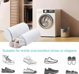 Waszak-waszak schoenen-waszak voor schoenen-4 grote schoenenwaszakken - Sneaker Mesh waszak - Schoenenwaszak - Grijze rits - 125 honingraatstof - Groot, voor sneakers, trainers, pantoffels - Wit - 35x21cm — thumbnail 2