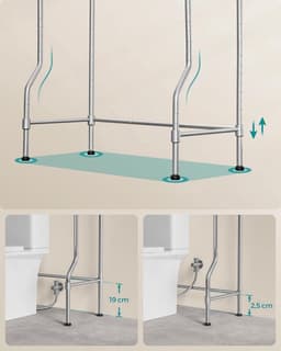QPFO® Wasmachine Ombouw Rek – Metalen Opbergrek Duifgrijs – Ruimtebesparend Wc Meubel – 30x63x176 cm — thumbnail 2