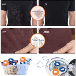 TOVBMUP 8 wasballen - Haaropvangballen - Wasmachinehaaropvangballen - Herbruikbaar - Haarafstotende wasballen - Huisdierhaaropvanger - Vermindert klitten in kleding — thumbnail 5