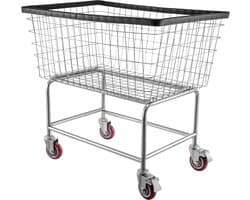 Wasmand van Draad, 17 Liter, 89 cm x 40 cm x 56 cm Commerciële Mand met Wielen, Verchroomd Stalen Frame, 12,7 cm Wielen, Voor Wasgoed