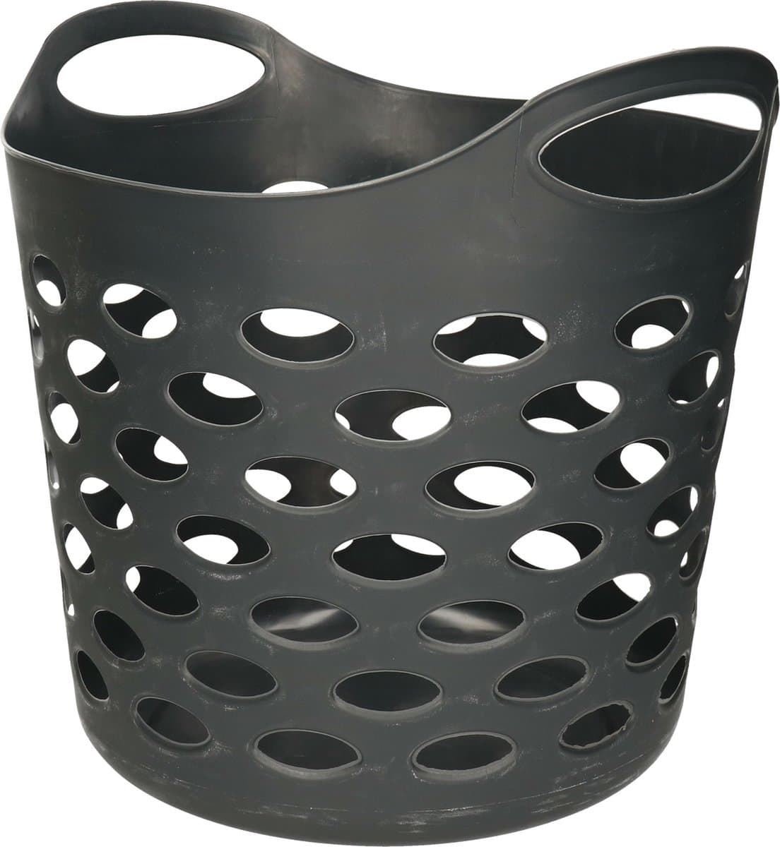 5Five Flexibele wasmand/opbergmand - rond - donkergrijs - 28 liter - D40.5 x H38 cm — afbeelding 1