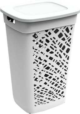 EDA Wasmand/wasbox met deksel - lichtgrijs - 60 liter - kunststof - L43 x B36 x H63 cm - Wasmanden/wasboxen — thumbnail 5
