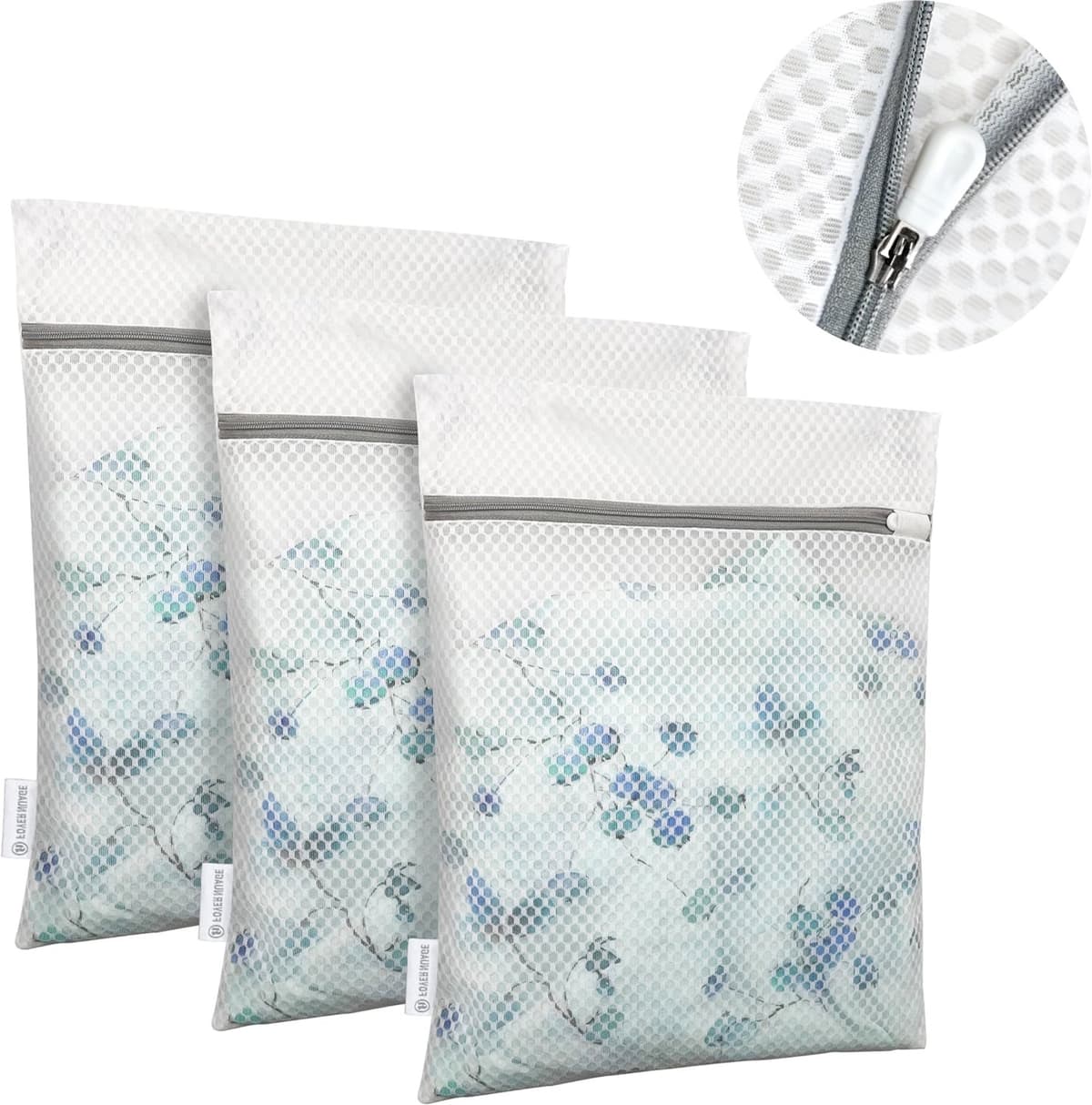 OKWISH Set Van 3 Waszakken Beschermend - Wasnetten - Bescherm je Wasgoed en Wasmachine - Voor Fijne Was en Reizen - 30x40 40x50 50x60 cm - Dacron Mesh - Beige — afbeelding 1