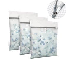 OKWISH Set Van 3 Waszakken Beschermend - Wasnetten - Bescherm je Wasgoed en Wasmachine - Voor Fijne Was en Reizen - 30x40 40x50 50x60 cm - Dacron Mesh - Beige