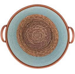 Lavandoux - Wasmand - Zeegras - Naturel en Blauw - M: Ø40 x H45 cm — thumbnail 4