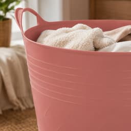 Flexibele kuip - 2x - roze - 40 liter - met handvatten - 45 cm - kunststof - emmer - wasmand — thumbnail 2