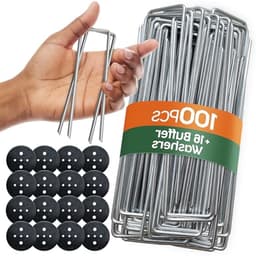 Grondankers - Haringen Tuin - Buiten Bevestigen - Verzinkt Staal - 100 Stuks - Zilver — thumbnail 1