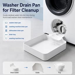 4 stuks -Universele Lekbak Wasmachine - Opvangbak Tegen Lekkage - Afvoerbak voor Wasmachine en Vaatwasser - Eenvoudig te Installeren - Bescherm de Vloer - Afvoerbak Voor Wasmachines - 18cm - Wit — thumbnail 2