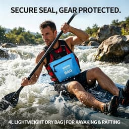 Waterdichte tas schoudertas met luchtdichte ritssluiting, lichte dry bag met verstelbare riem voor strand, zwemmen, reizen en dagelijks gebruik, lichtblauw, draagtas — thumbnail 2