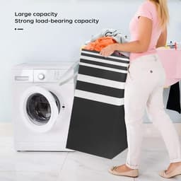 75 liter, waterdichte, opvouwbare wasverzamelaar met handvat, voor kleding, speelgoed in slaapzaal en het gezin, blauw — thumbnail 3