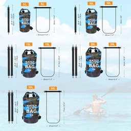 pakzak, drijvende droogrugzak, strandtas, lichte droogzak voor strand, boottochten, vissen, kajakken, zwemmen, rafting, camping, 5 l, 10 l, 15 l, 20 l, 30 l — thumbnail 4