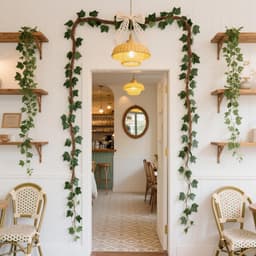 12 Rattani Ivy Striscianti Impermeabili e Resistenti ai Raggi UV Adatti a Case Interne ed Ester Matrimoni Vaste Decorazioni da Giardino Foglie finte per decorazioni — thumbnail 3