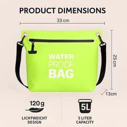 waterdichte tas, lichte Dry Bag waterdichte zak voor outdoor, camping, wandelen, strand, kajakken, zwemmen, groen, 4 Liter — thumbnail 2