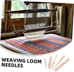 1set Mini Weefgetouw Accessoires Duurzame Houten Weefnaalden Handweefstok Weefgereedschap Voor Beginners Compleet Reisvriendelijk Weefset Voor Tapestry Dekens — thumbnail 5
