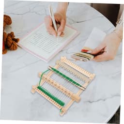 1set Houten Weefraam Draagbare Weefmachine Voor Beginners Handgemaakt Weefgereedschap Voor Creatieve Weefsels Ambachten Geschikt Voor Jongeren Volwassenen — thumbnail 2