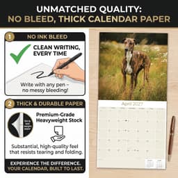 2022 2023 Greyhound-kalender - Hondenras maandelijkse muurkalender - 12 x 24 open - dik niet-ontluikbaar papier - cadeau - Academische lerarenplannerkalender organiseren en plannen - Made in USA — thumbnail 4