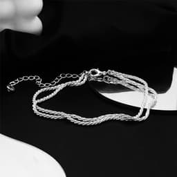 Anklet Voor Vrouwen, Kleine Gelaagde Waterdichte Enkelband Voor Vrouwen, Verstelbare, Enkelband Set Rope Link Strand Klep Voor Vrouwen — thumbnail 4