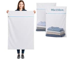 Wasmachine Wasnet Set van 2 Stuks - XL - 90 x 110 cm - Fijnmazig Polyester - Voor Beddengoed en Kwetsbare Stoffen