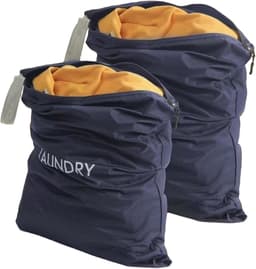 Waszakken, waterdichte waszakken met ritssluiting, 2 maten, opvouwbare vuile waszak, waszak voor reizen, waszak, opbergtas voor camping en reizen, marineblauw — thumbnail 1
