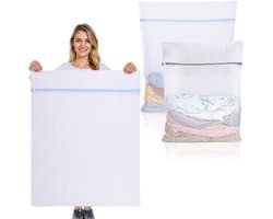 Set van 2 Grote Herbruikbare Wasnetten voor de Wasmachine - Ideaal voor Kleding, Jassen en Sweaters (XXL 60 x 80 cm, XXXL 90 x 110 cm)