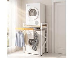 Stapelbare Wasmachine en Droger Sets met Verstelbare Planken, Ruimtebesparend en Praktisch voor Badkamers en Wasruimtes