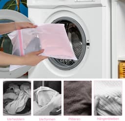 5 stuks wasnet voor wasmachine, waszak met ritssluiting, reisopslag voor trui, overhemden, broeken, sokken (30 x 40 cm, 40 x 50 cm, 60 x 60 cm), Polyester — thumbnail 5