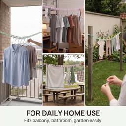 10 m waslijn voor buiten, voor het ophangen van kleding voor balkon, 2 — thumbnail 3
