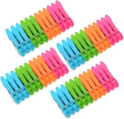 SnelShoppen - 72 Stuks Kleurige Plastic Kledingknijpers - Niet-slip Kledingclips voor Waslijn, Handdoeken, Tenten, Camping, Badhanddoeken - 4 Kleuren — thumbnail 1
