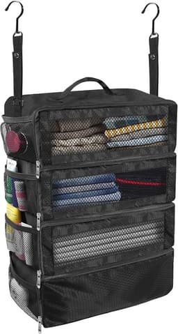Kofferorganizer – Draagbare Hangende Reisschappen, Opvouwbare Hangende Pakkubussen voor Handbagagekoffers — thumbnail 1