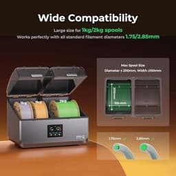 Filament Droger - 3D Printer Accessoire - Print Kwaliteit Verbeteren - Dubbele Verwarmingskamers - Droogt 4 Rollen - Wit — thumbnail 4